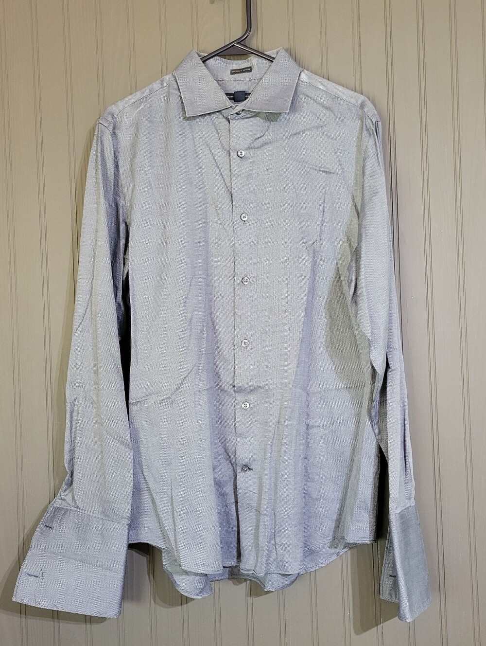 Banana Republic Button Down Shirt Egyptian Cotton Double Cuff Gray Men’s Medium
